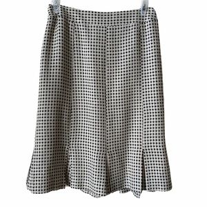 Ann Taylor Polka Dot Pleated Pencil Skirt